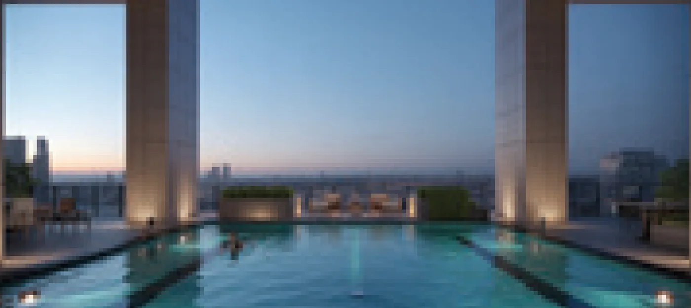 Infinity-edge covered swimming pool at Kohinoor Regalia